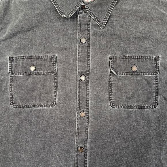 Levis Canvas Shirt XL Black Work Faded Grunge Western Biker Mechanic Heritage - Picture 4 of 13